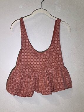 Forever 21 Rust Floral Peplum Tank - Women